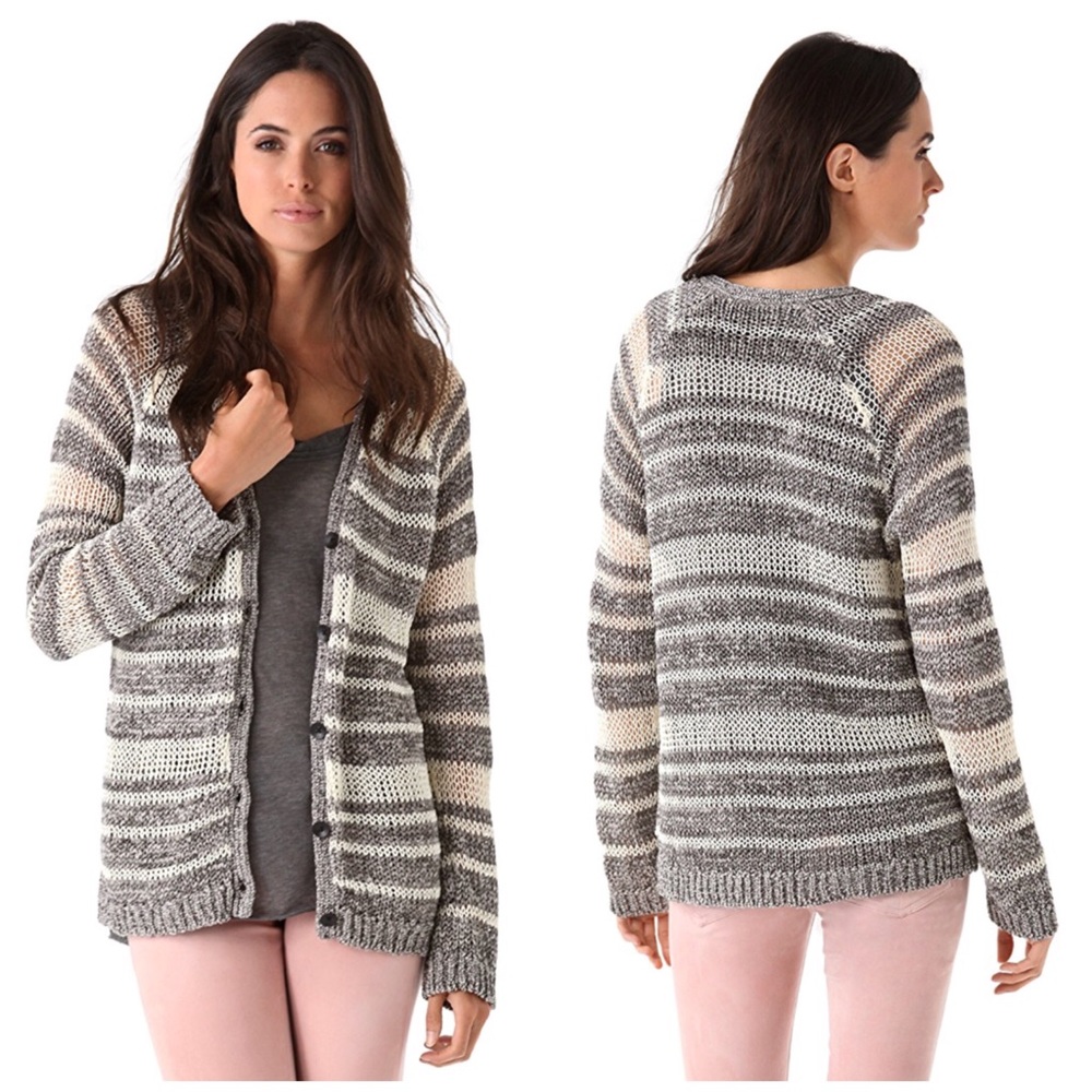 Rag & Bone Caterina Stripe Button Cardigan Sweater